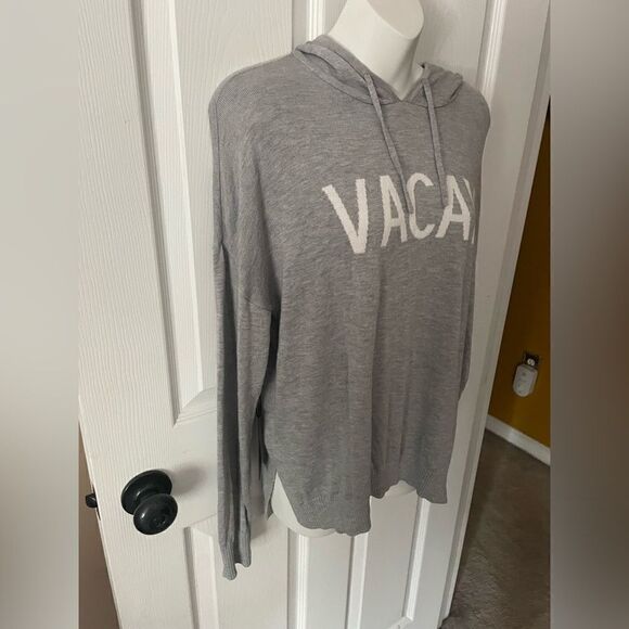 🆕 Rachel Zoe Gray Vacay Cashmere blend Sweater Hoodie Size Large - Picture 2 of 5